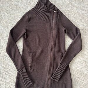 Athleta Chocolate Brown Chill Factor Sweater Coat
